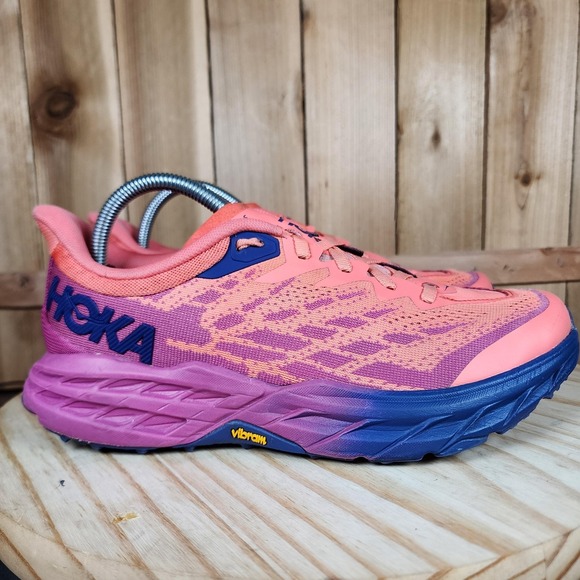 Hoka One One Speedgoat 5 Shoes Womens 9 Pink Trail Running Sneakers 1123158 FCM - Picture 3 of 10